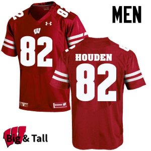 Men's Wisconsin Badgers NCAA #82 Henry Houden Red Authentic Under Armour Big & Tall Stitched College Football Jersey PF31L11UU